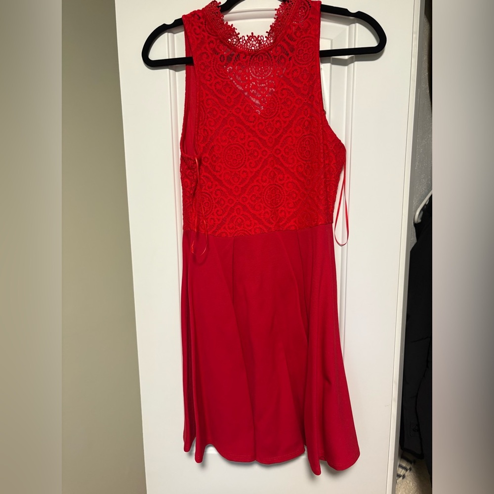 Elegant Red Lace Dress